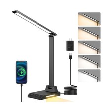 ShineTech LED Desk Lamp with USB-C Charging Port, Dimmable Desk Lamp for Home...