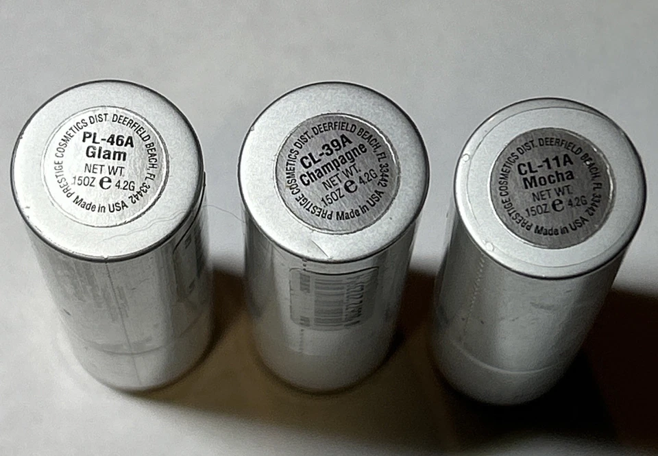 Prestige Classic Lipstick LOT OF 3 Glam-Champagne-Mocha NEW SEALED Cosmetics USA - Image 3 of 4