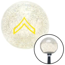 Yellow 01 Private First Class Clear Metal Flake Shift Knob w/ M16x1.5 Insert