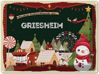 Blechschild 30X40 Cm WeihnachtsgrüßE Aus Griesheim Weihnachten Deko Geschenk Met