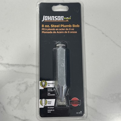 Johnson Level & Tool No. 08 Plumb Bob, Steel Silver, 8 Oz - New