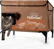 Large Heated Outdoor Cat House Outside Winter Insulated Weatherproof Cat Shelter