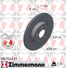 ZIMMERMANN Bremsscheibe Hinten für INFINITI QX50 II 308mm 200.2543.20