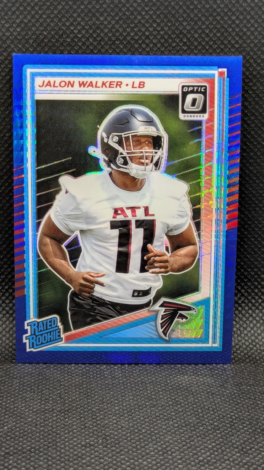 2025 Panini Donruss Optic Blue Hyper Prizm RC #290 Jalon Walker Atlanta Falcons