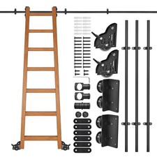 Rolling Library Sliding Ladder Hardware Kit with Brake 10FT Round Tube 