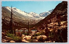 Postcard Lake Mills, Long's Peak, Rocky Mountain National Park Colorado USA UNP