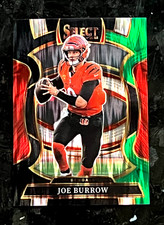 2025 Panini Select Joe Burrow Black Green Shock Prizm Cincinnati Bengals #57