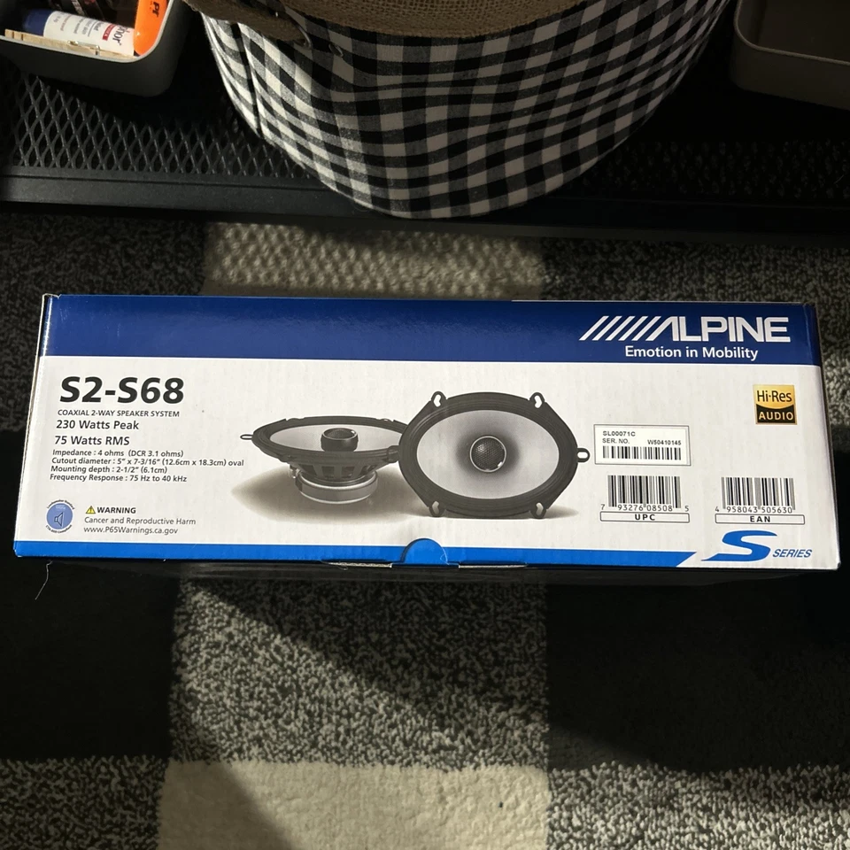 Alpine S2-S68 - Next-Generation S-Series 6x8 Coaxial Speaker Set - BRAND NEW - Image 2 of 3