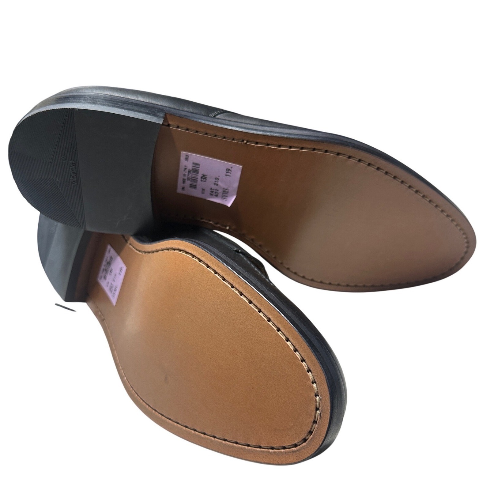 Ralph Lauren Baleric Derby Shoes Mens 13 D Black Calf Leather Made in Italy NEW thumbnail 6