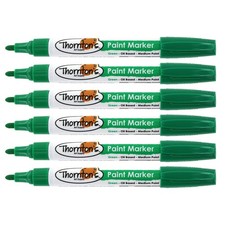 Thornton's Art Supply Oil-Based Paint Markers, Medium Point, Green Ink, Set of 6