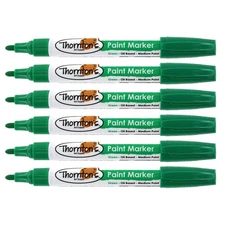 Thornton's Art Supply Oil-Based Paint Markers, Medium Point, Green Ink, Set of 6