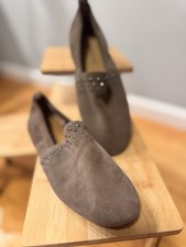 Lucky Brand Studded Suede Slip-On Taupe Flats Women's Size 8M/38