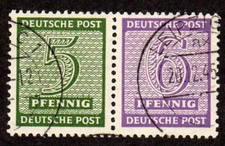 Allied Occupation DDR West Saxony booklet pair, Se-Tenant, Mi. W ZD 14 used [ce