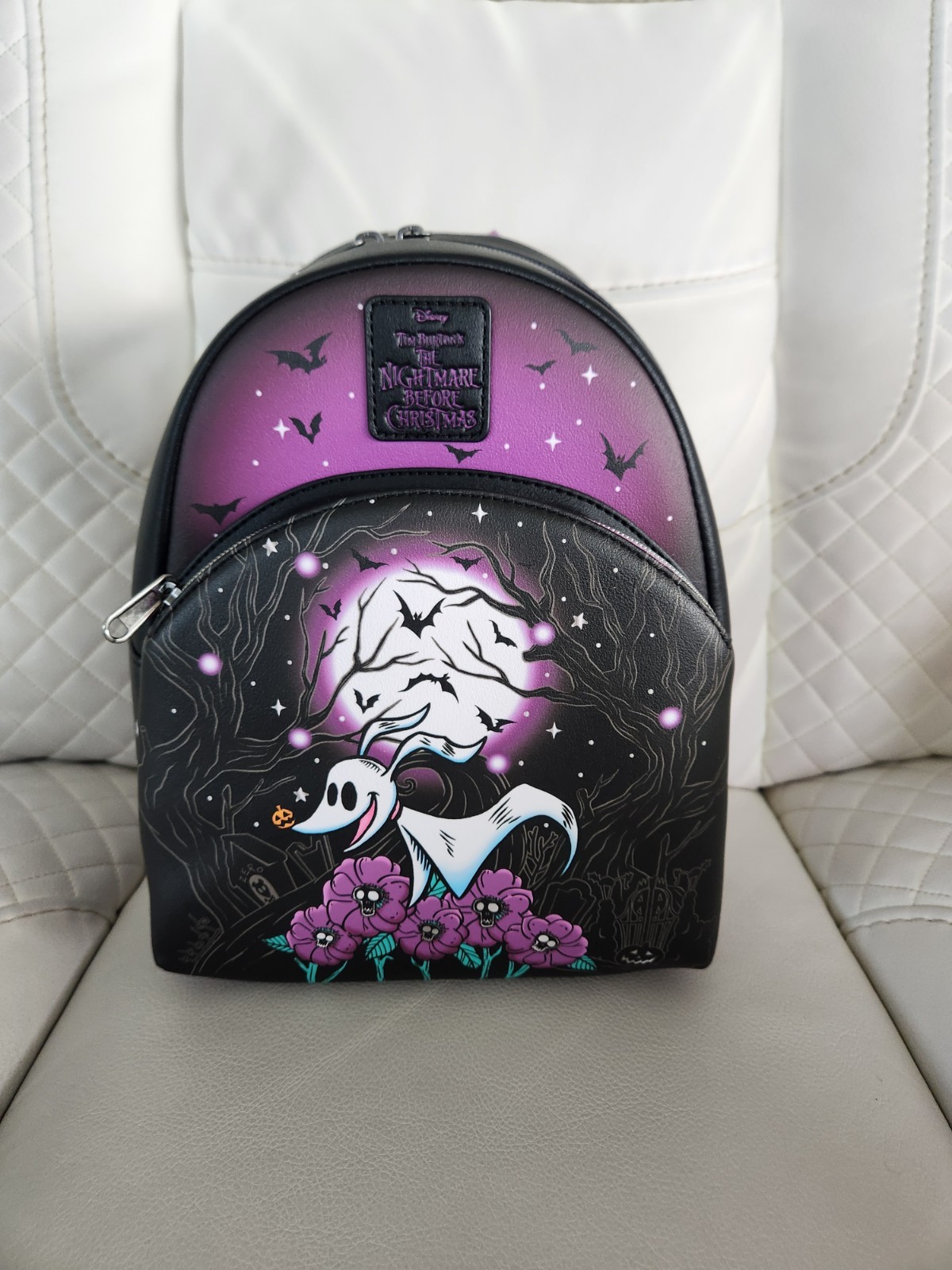 Loungefly Nightmare Before Christmas Zero Moon Doodle Mini Backpack  