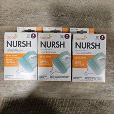 Lot of 3 BOON NURSH 4oz SLOW SILICONE POUCH BOTTLE 0m AIR-FREE FEEDING