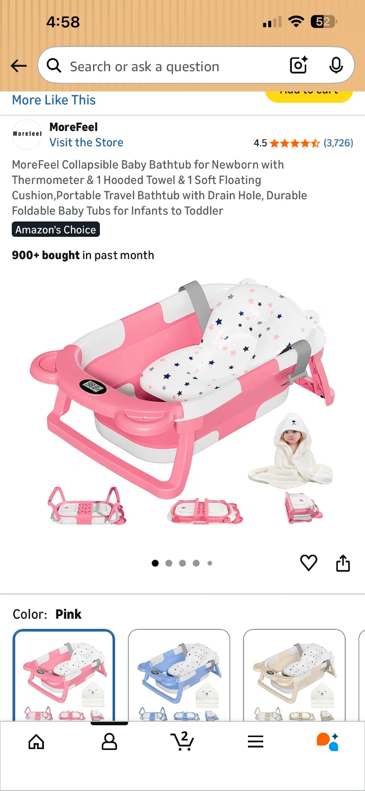 Pink bathtub for baby
Opens in a new window or tab