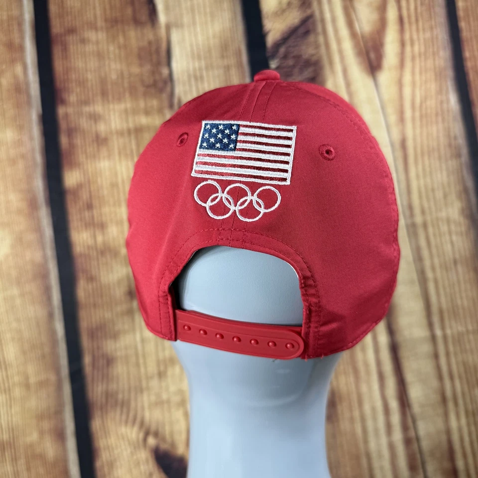 Team USA Hat Cap Snap Back Red Olympic Mens United States Flag Rings Fanatics - Image 4 of 4