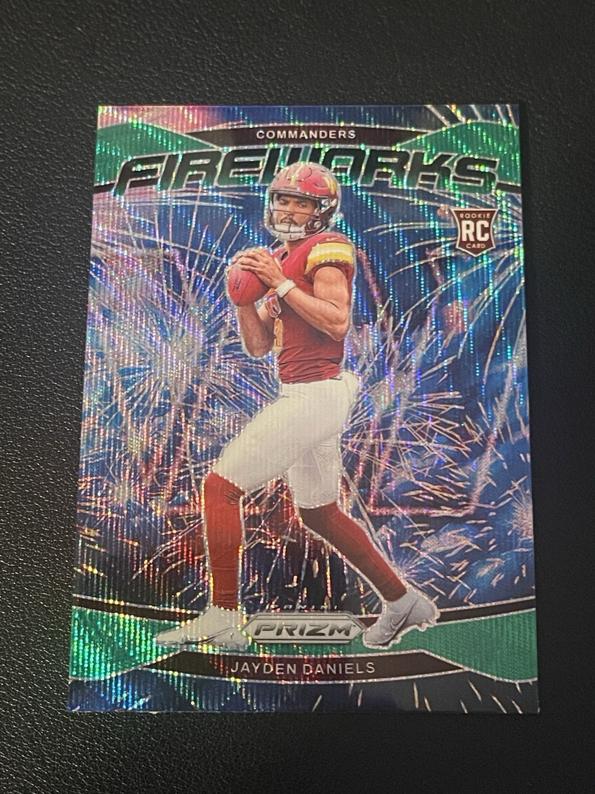 2024 Panini Prizm - Fireworks Jayden Daniels #24 Green Wave Prizm (RC)