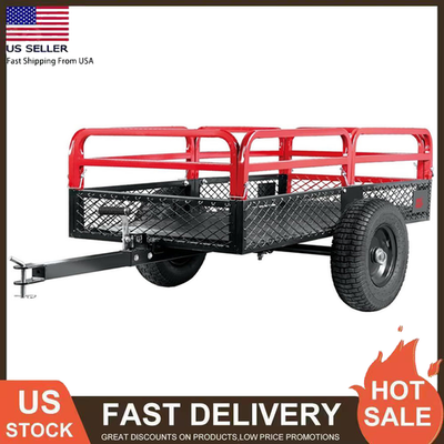 #ad For ATV UTV Heavy Duty Utility Cart Cargo Trailer Tow Behind Dump Cart 1500lbs $224.69
