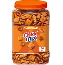 Chex Mix Cheddar Snack Mix, Salty Snacks Tub, 20 oz