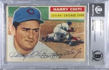 BAS 1956 Topps Harry Chiti (Gray Back) #179 BGS Authentic Auto 0q3