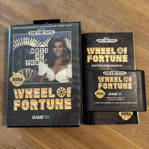 Wheel of Fortune (Sega Genesis, 1992) Cartridge, Manual & Case Included Tested