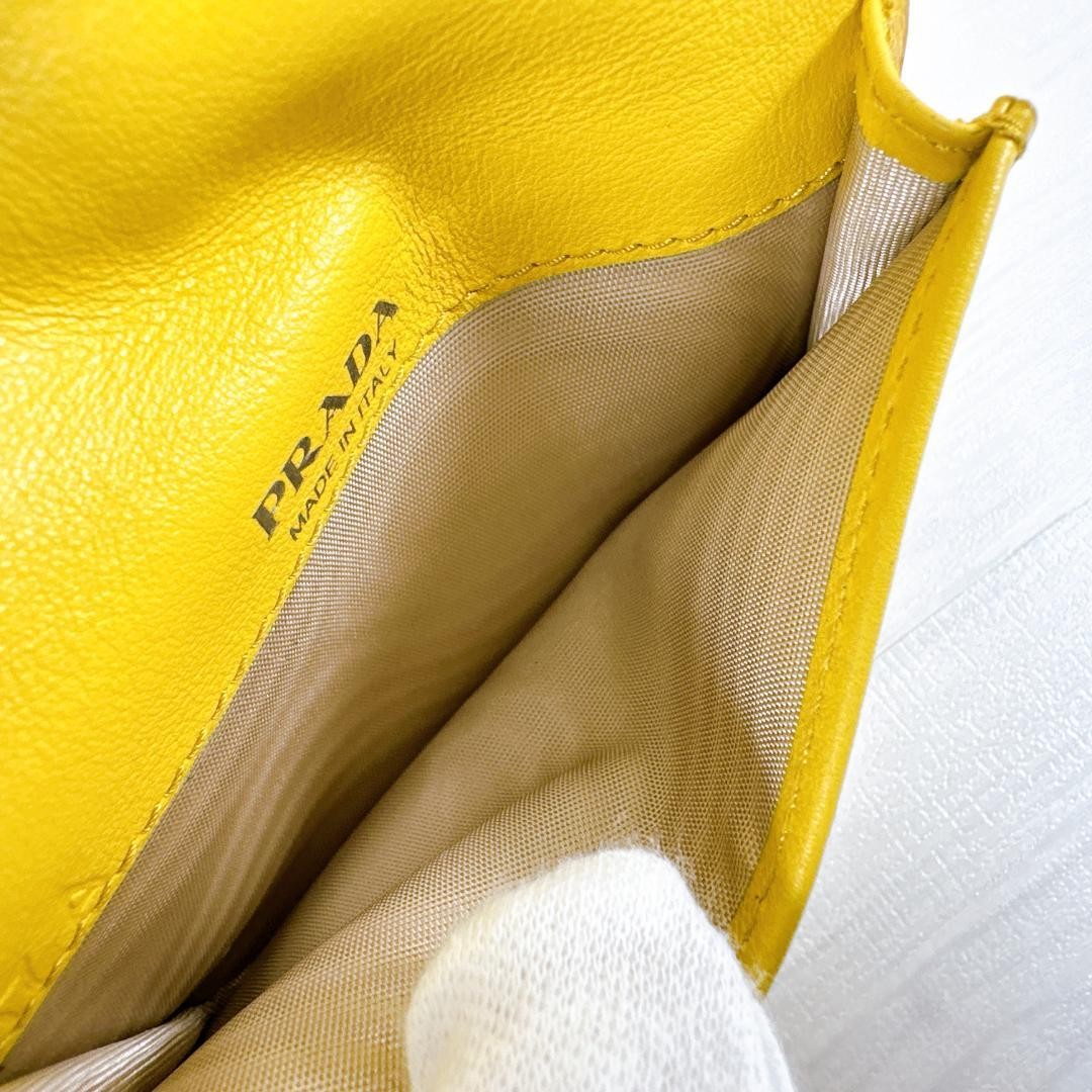 Prada Saffiano Leather Card Coin Case Triangle Embossed Compact Wallet thumbnail 9