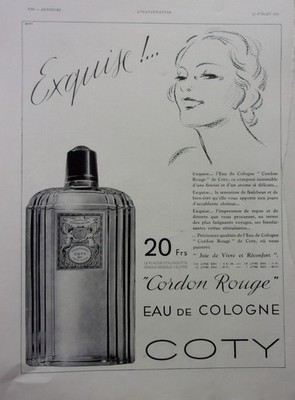 Parfum Werbung COTY Cordon rouge Jahrgang 1934 A 5061