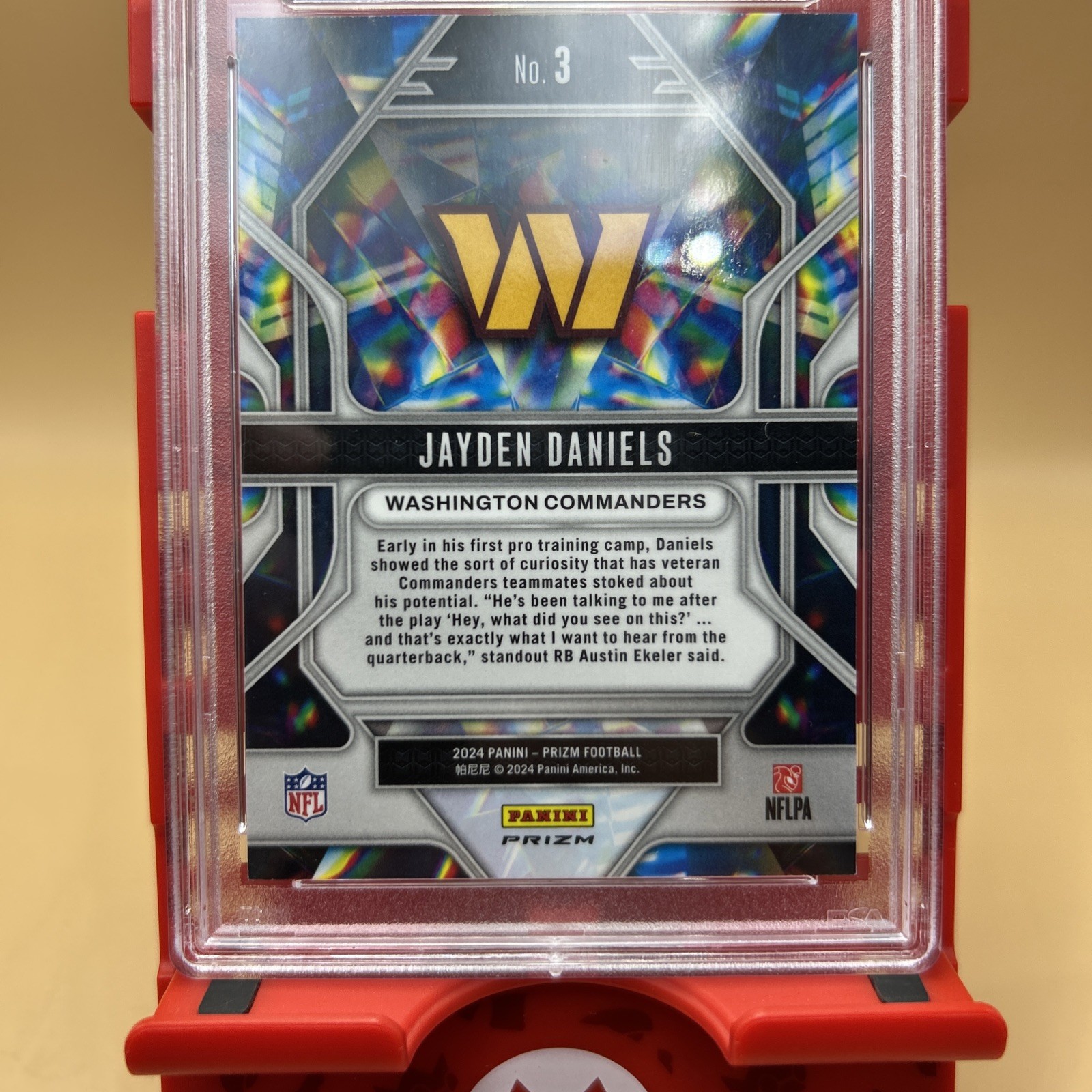 Jayden Daniels 2024 Prizm  Green Wave Prismatic PSA 10 view 6
