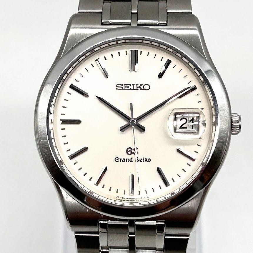Genuine Seiko belt GS JP Steel 8N65-9010 Grand Stainless Quartz White Dial Date - vintagewatches.pk