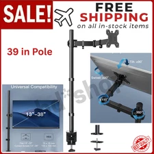 Single Monitor Stand Desk Mount,Extra Tall 39in Fully Adjustable Stand Desk Moun