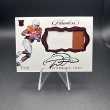 D’onta Foreman Player Worn Patch Auto 2017 Flawless Collegiate Ruby /20 Texas
