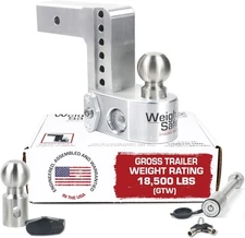 Weigh Safe Hitch 6" Drop 2.5" Receiver w/2pc Lock Set & Built-in Weight Scale
