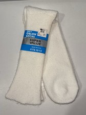 Vintage Kmart Orlon Crew Socks White Men's 10-13 NOS Deadstock Super Value USA