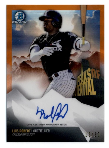 2018 Bowman Chrome Peaks of Potential Orange Refractors Luis Robert Auto 12/25