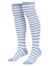 Halloween Striped High Socks,Over The Knee Striped Thigh High One Size Blue