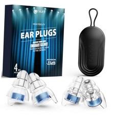 Reure High Fidelity Concert Ear Plugs, Noise Cancelling Silicone Ear Plugs Blue