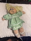 Vintage Cabbage Patch Kids Doll, Green Dress, Outfit, Shoes, Damaged Diaper *