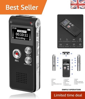 Multiformat Digital Voice Recorder - 32GB Speicher, 20+ Stunden Aufnahmekapazität