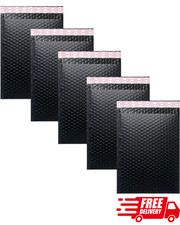 12-Pack 4"x6" Black Bubble Mailers, Padded Poly Self-Seal Envelopes for Shipping