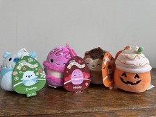 Lot Of 5 Squishmellow Plush Assorted Holiday Keychains