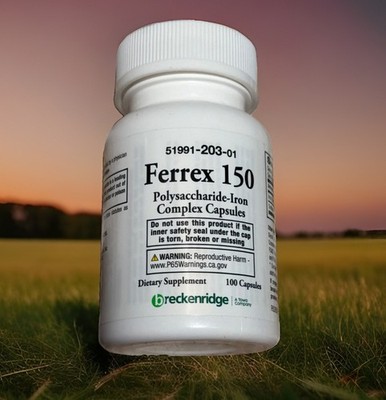 Ferrex 150 Iron Supplement By Breckenridge 100 Capsules Expiration 11/2027