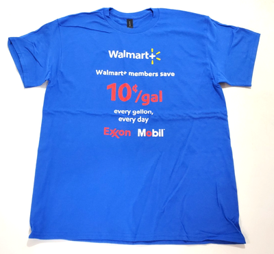 #ad WALMART Associate Royal Blue Gildan T Shirt Exxon Mobil Size Large BRAND NEW $13.99