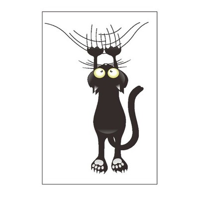 Falling Down for Cat PVC Mirror Wall Sticker DIY Mural Window Decal Wallpaper De