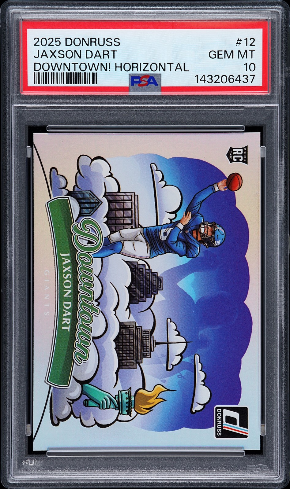 2025 PANINI DONRUSS DOWNTOWN! HOR #12 JAXSON DART ROOKIE RC PSA 10