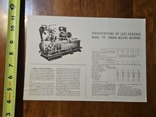 LEES BRADNER CT THREAD MILLING MACHINE 1 PAGE SPEC SHEET