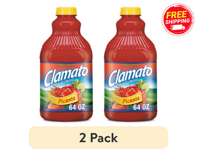 (2 pack) Clamato Tomato Cocktail, Picante, 64 Fl Oz, 2 Count