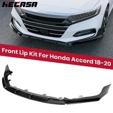 HECASA Front Bumper Lip Splitter YF Style For 2018-2020 Honda Accord Gloss Black