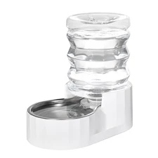 Dog Water Bowl Dispenser: 5L Automatic Stainless Steel Gravity Feeder - Large...