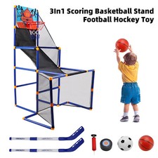 3In1 Scoring Basketball Stand Football Hockey Toy Gift Set For 3 Years Kids L3